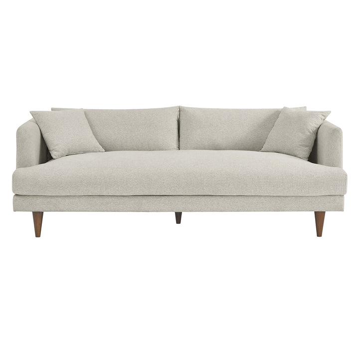 Zoya Down Filled Overstuffed Sofa in Ivory Fabric
