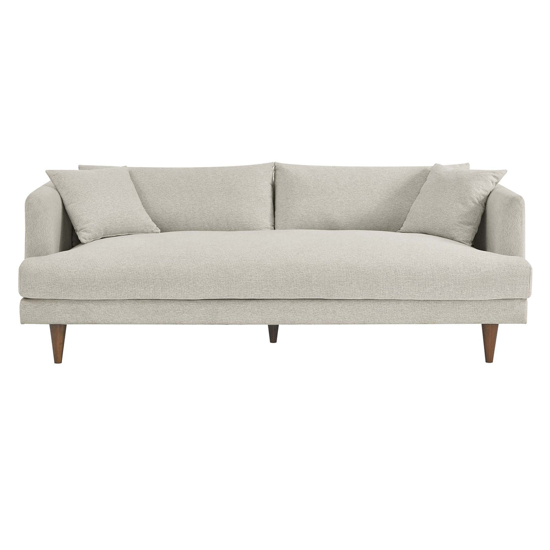 Zoya Down Filled Overstuffed Sofa in Ivory Fabric
