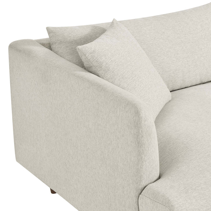 Zoya Down Filled Overstuffed Sofa in Ivory Fabric