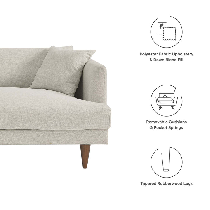 Zoya Down Filled Overstuffed Sofa in Ivory Fabric