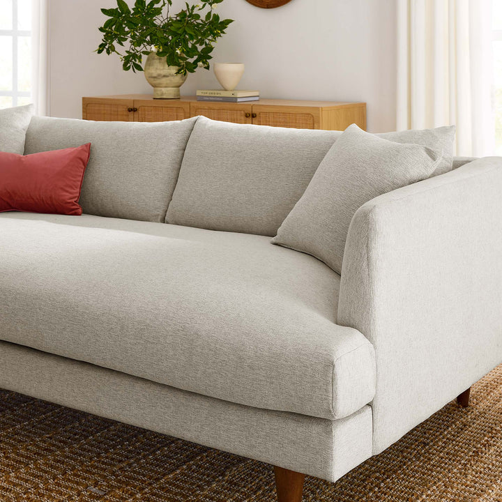 Zoya Down Filled Overstuffed Sofa in Ivory Fabric