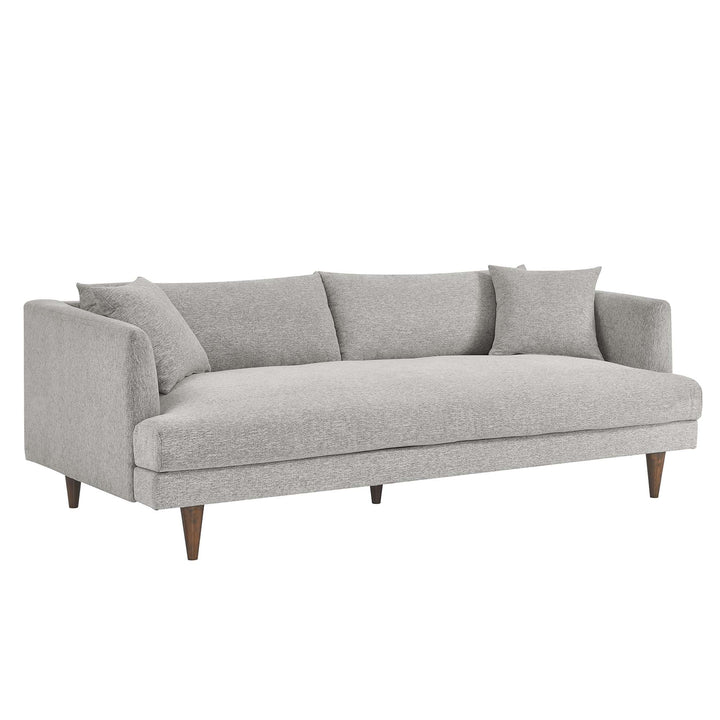 Zoya Down Filled Overstuffed Sofa in Light Gray Fabric