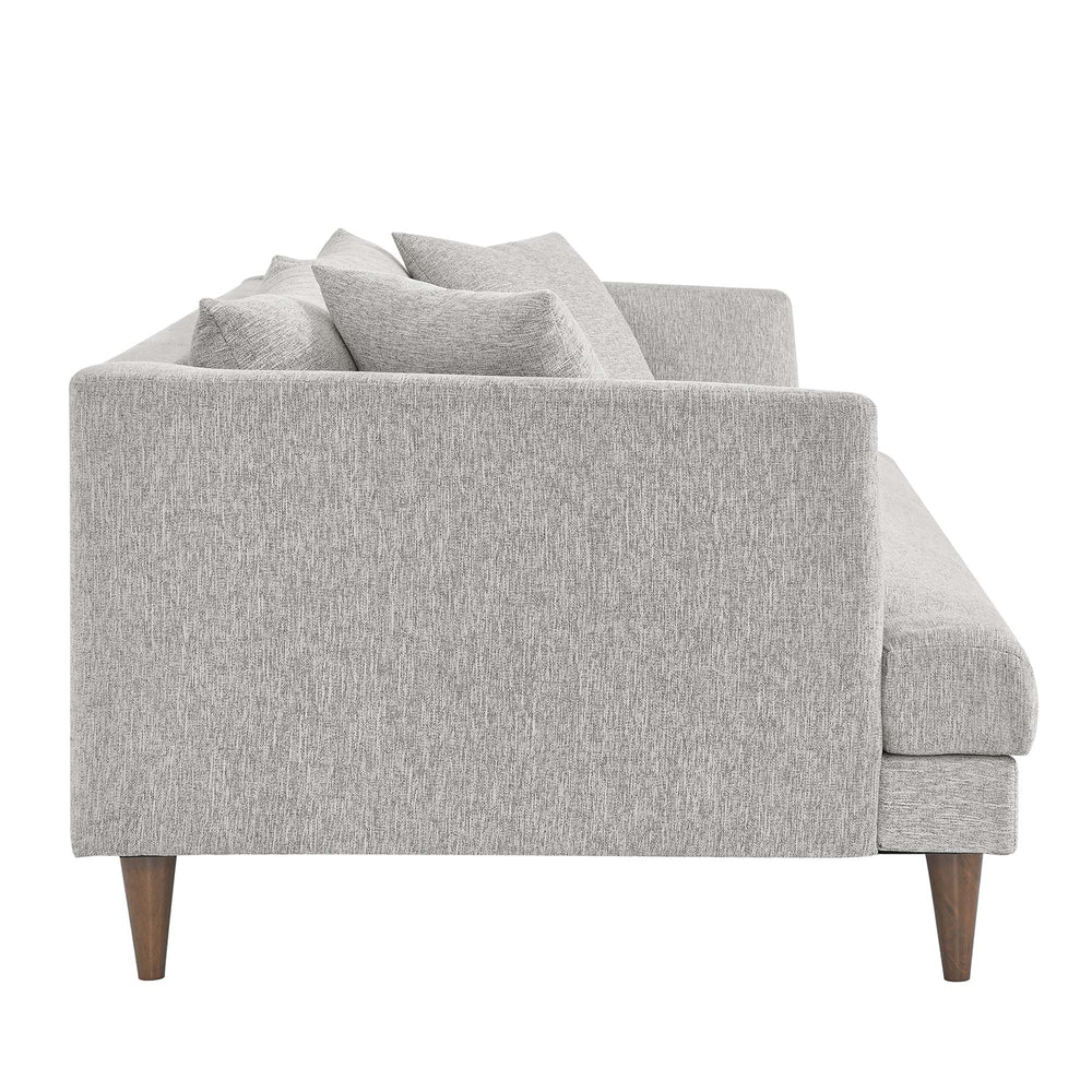 Zoya Down Filled Overstuffed Sofa in Light Gray Fabric