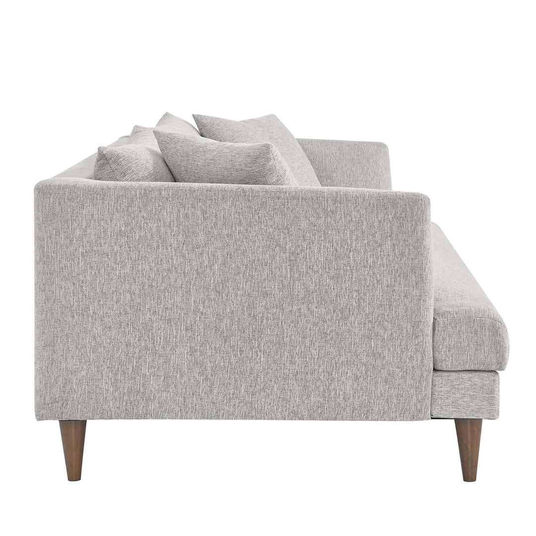 Zoya Down Filled Overstuffed Sofa in Light Gray Fabric