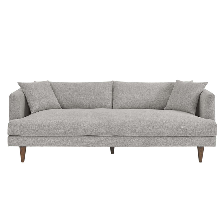 Zoya Down Filled Overstuffed Sofa in Light Gray Fabric