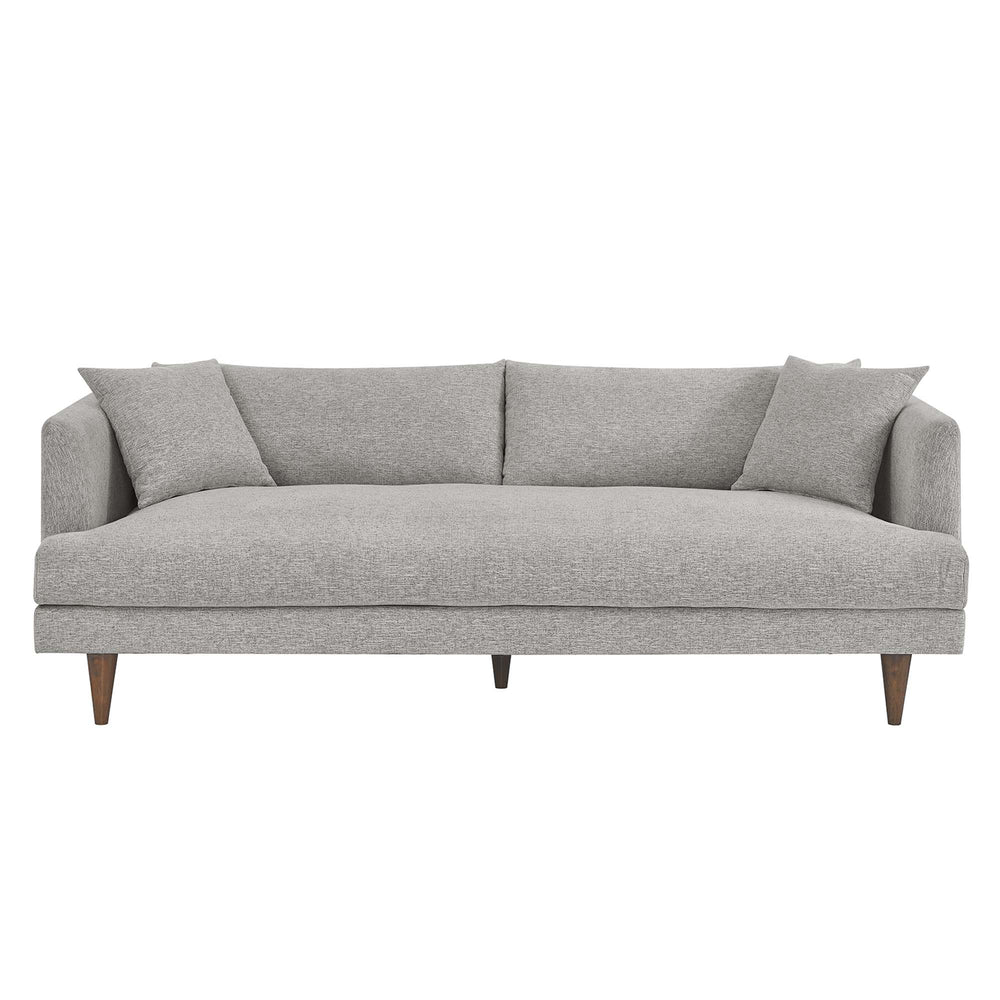 Zoya Down Filled Overstuffed Sofa in Light Gray Fabric