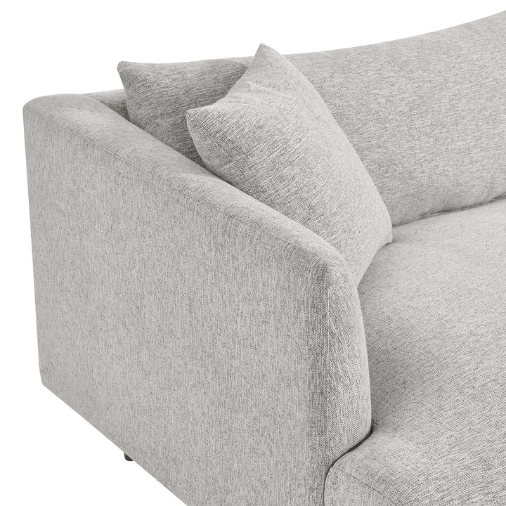 Zoya Down Filled Overstuffed Sofa in Light Gray Fabric