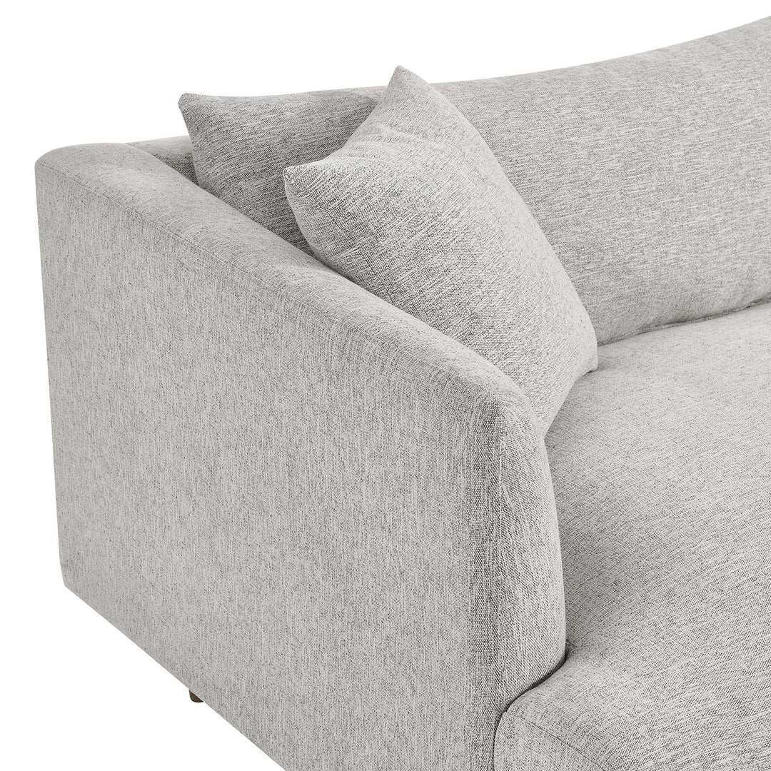 Zoya Down Filled Overstuffed Sofa in Light Gray Fabric