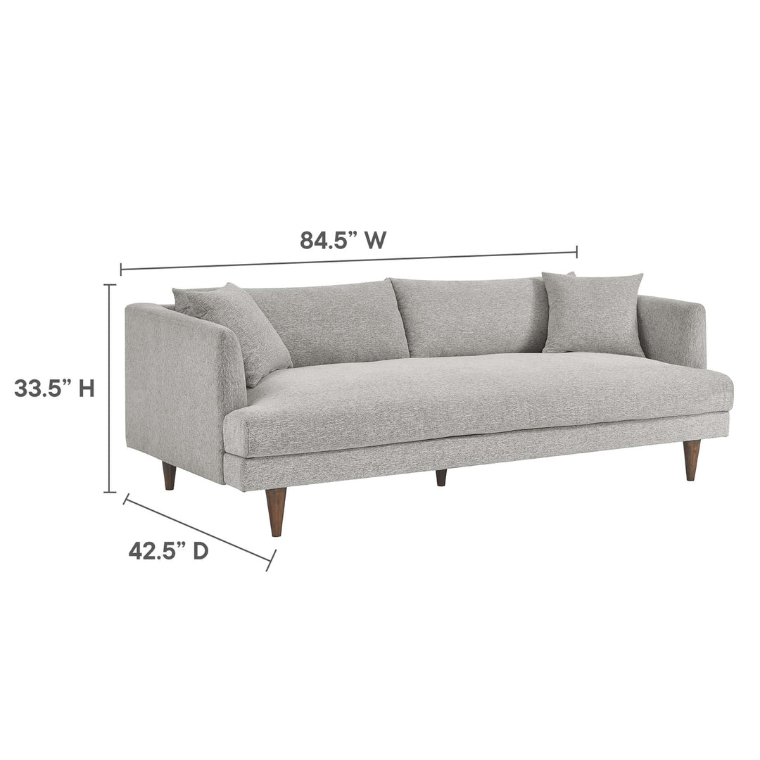 Zoya Down Filled Overstuffed Sofa in Light Gray Fabric