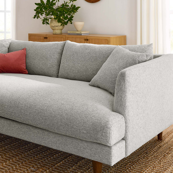 Zoya Down Filled Overstuffed Sofa in Light Gray Fabric