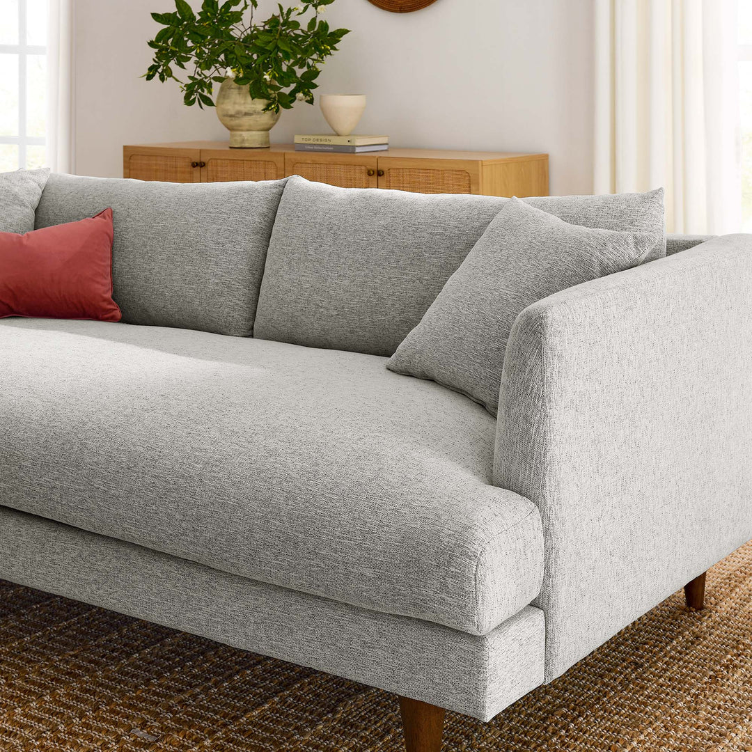 Zoya Down Filled Overstuffed Sofa in Light Gray Fabric