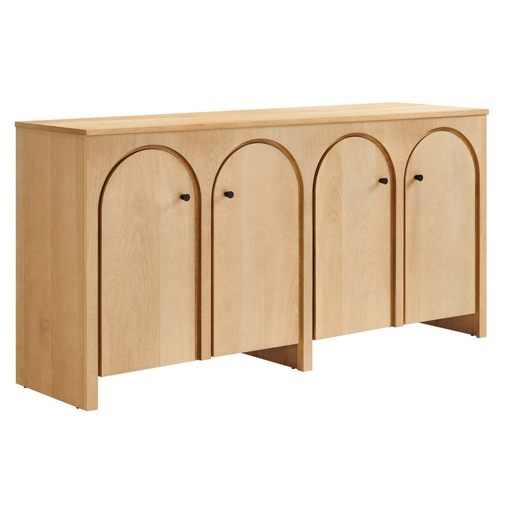 Appia Wood Grain 4-Door Sideboard in Oak - detail