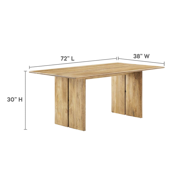 Amistad 72" Wood Dining Table and Bench Set in Oak