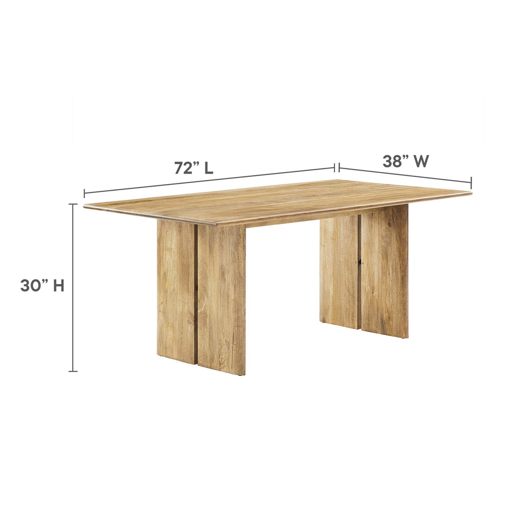 Amistad 72" Wood Dining Table and Bench Set in Oak