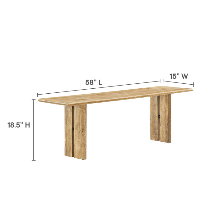 Amistad 72" Wood Dining Table and Bench Set in Oak