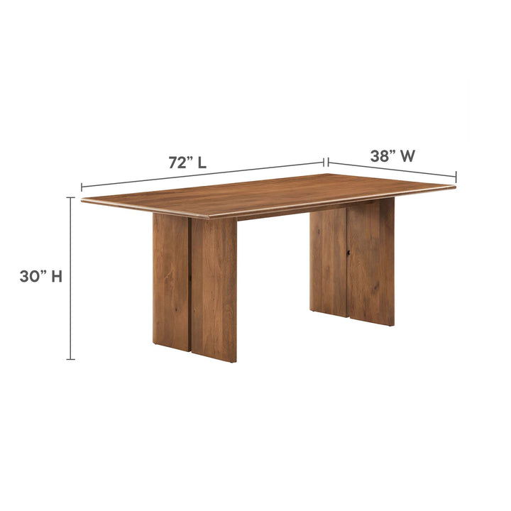 Amistad 72" Wood Dining Table and Bench Set in Walnut