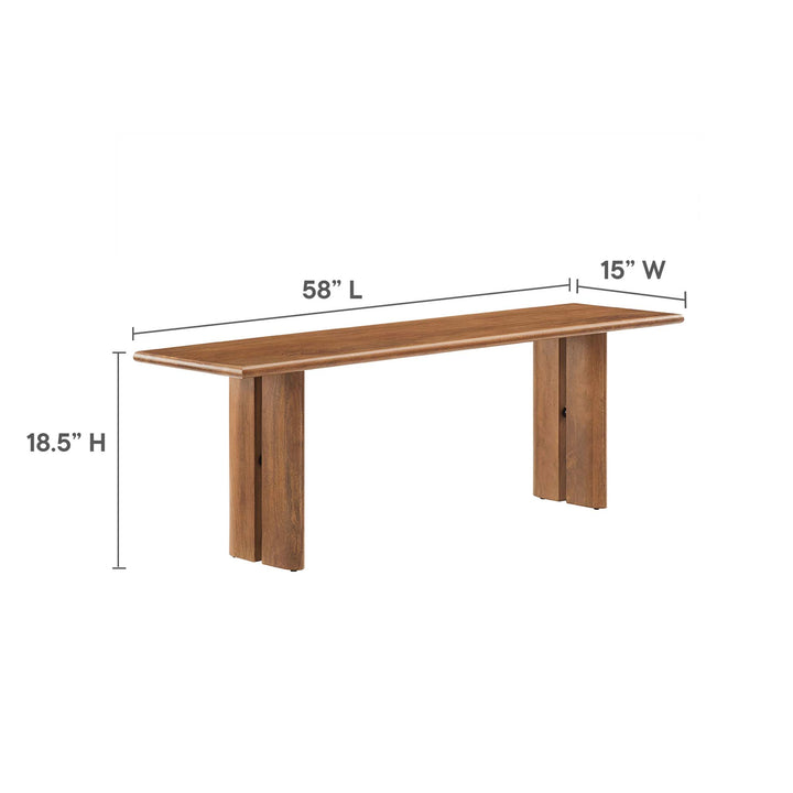 Amistad 72" Wood Dining Table and Bench Set in Walnut