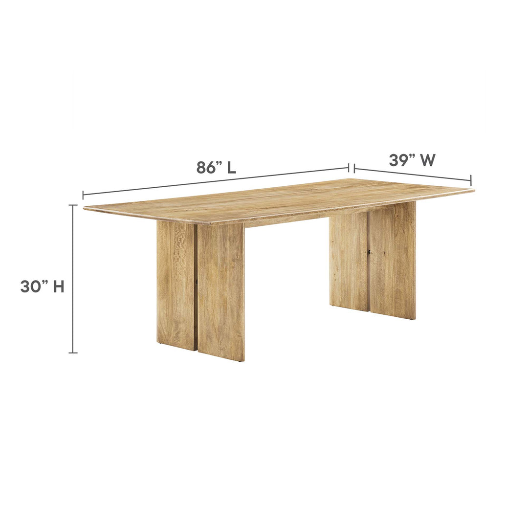 Amistad 86" Wood Dining Table and Bench Set in Oak