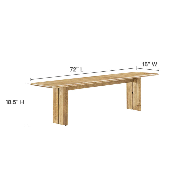 Amistad 86" Wood Dining Table and Bench Set in Oak