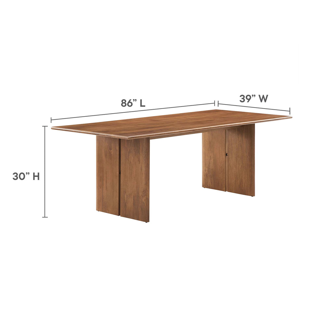 Amistad 86" Wood Dining Table and Bench Set in Walnut