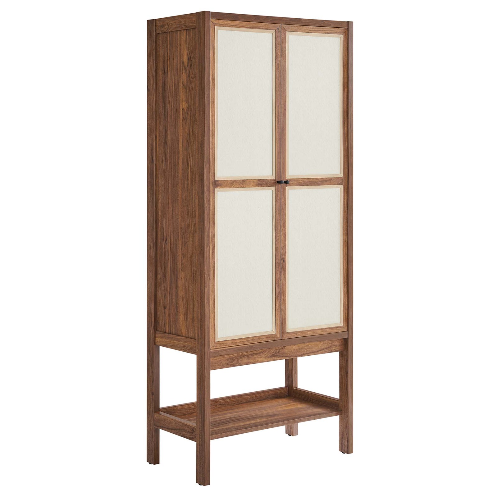 Capri Tall Wood Grain Standing Storage Cabinet in Walnut