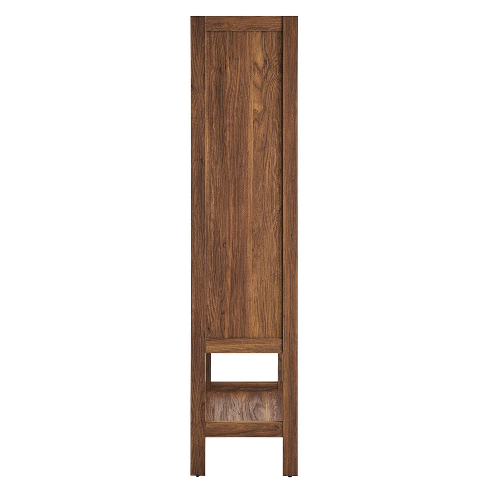 Capri Tall Wood Grain Standing Storage Cabinet in Walnut