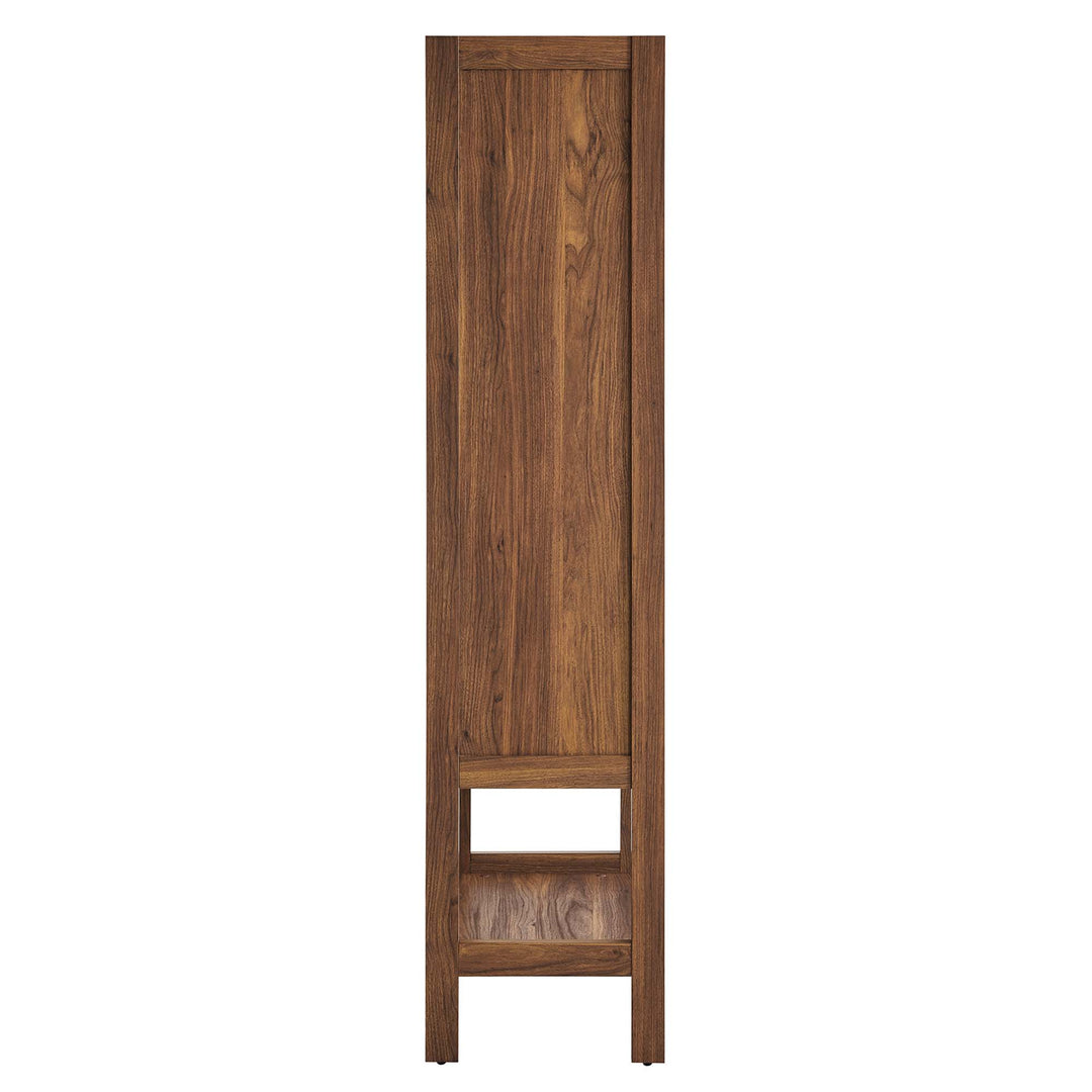 Capri Tall Wood Grain Standing Storage Cabinet in Walnut