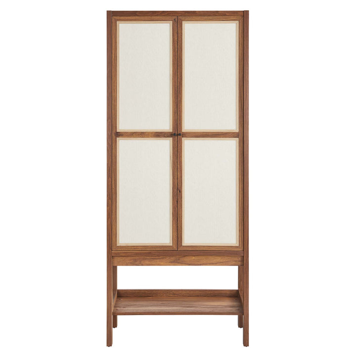 Capri Tall Wood Grain Standing Storage Cabinet in Walnut
