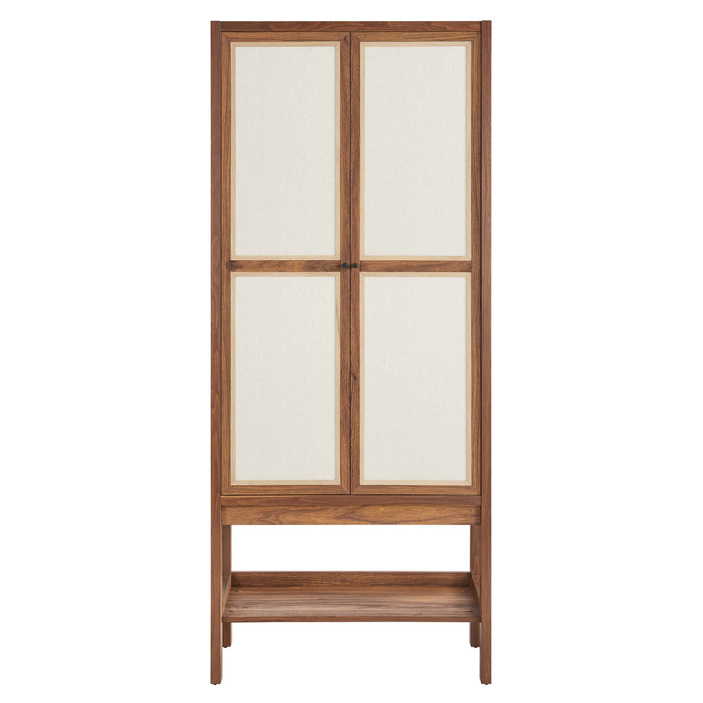 Capri Tall Wood Grain Standing Storage Cabinet in Walnut
