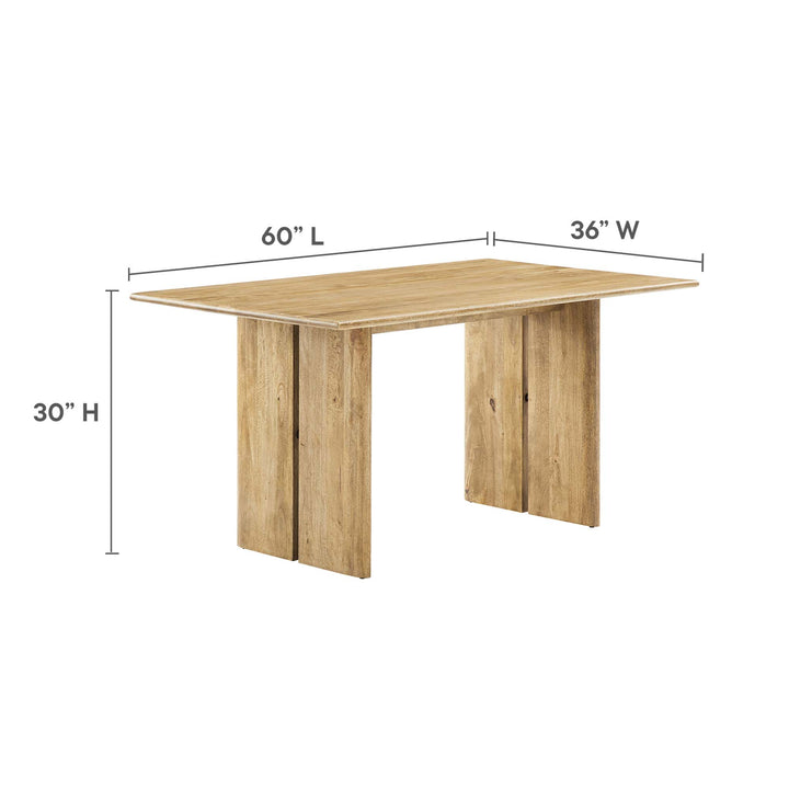 Amistad 60" Wood Dining Table and Bench Set in Oak