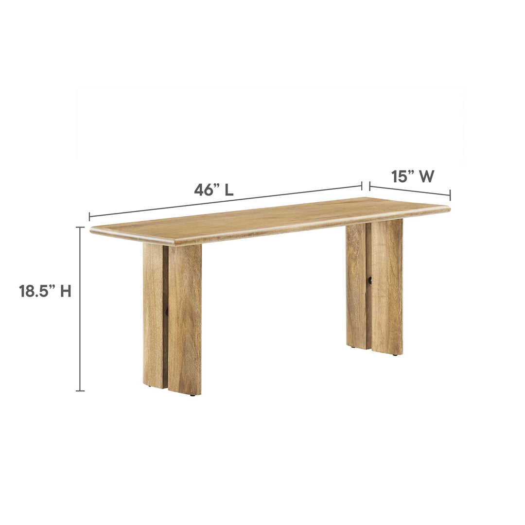 Amistad 60" Wood Dining Table and Bench Set in Oak