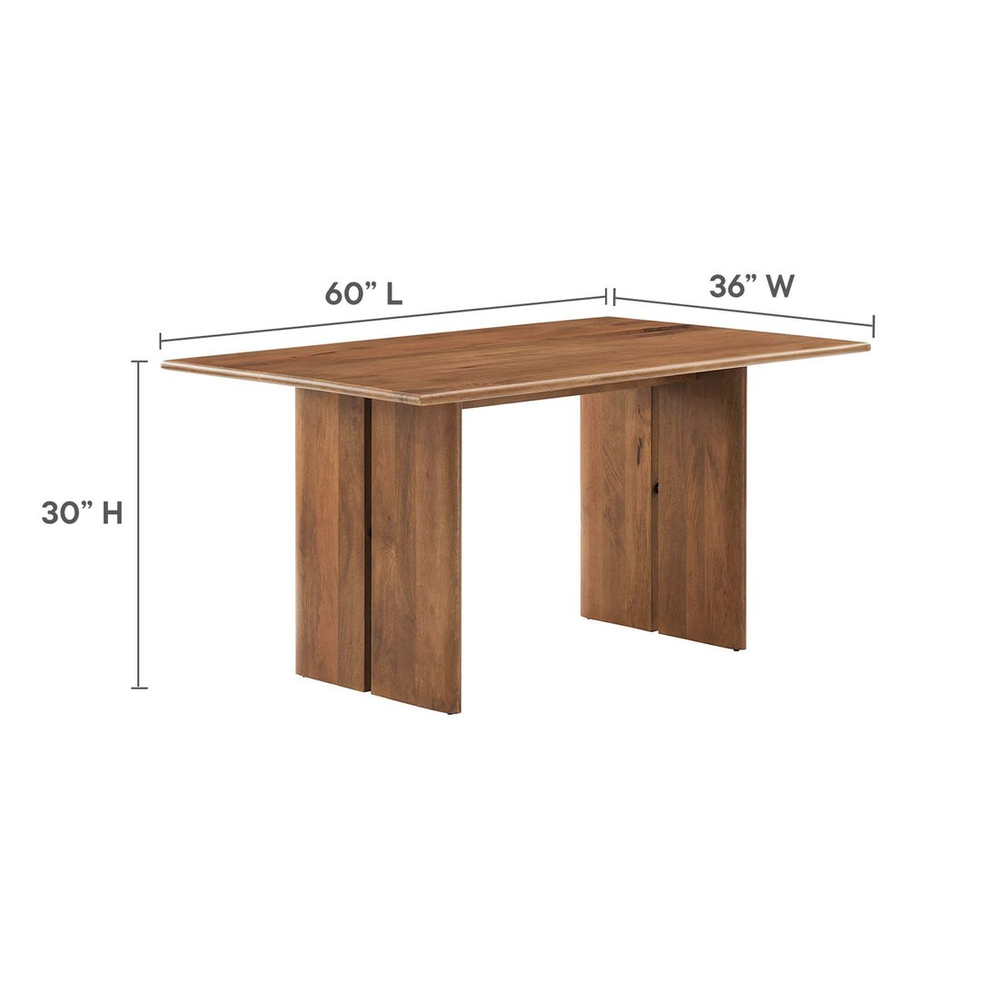 Amistad 60" Wood Dining Table and Bench Set in Walnut