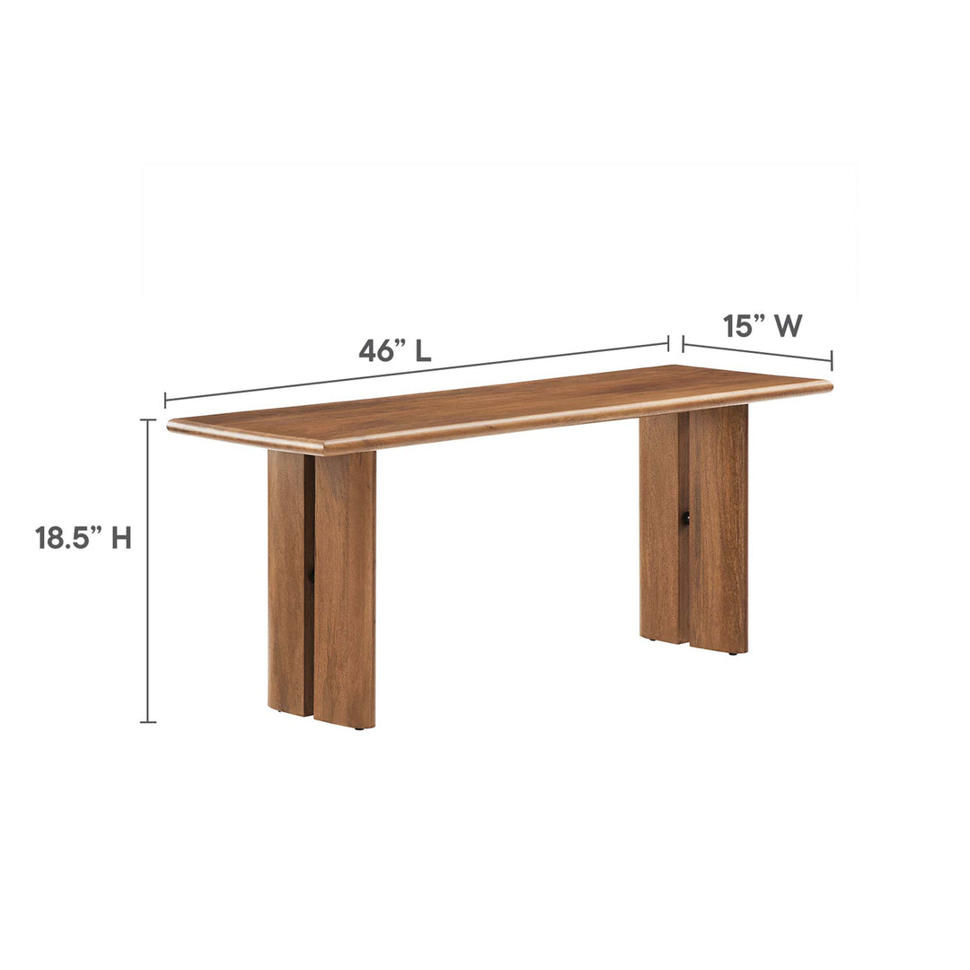 Amistad 60" Wood Dining Table and Bench Set in Walnut