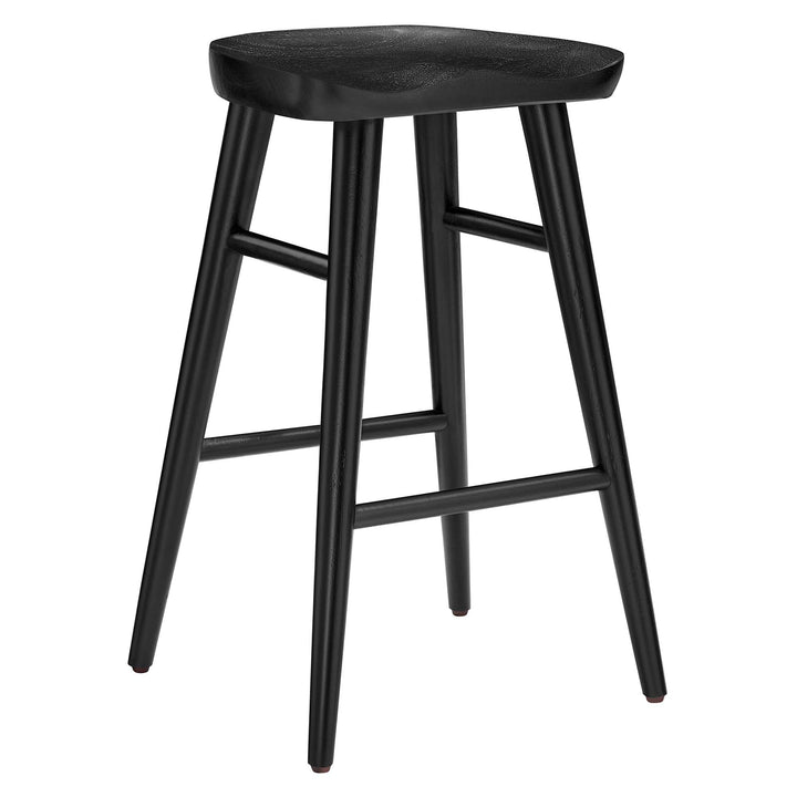 Saville Backless Wood Counter Stools Set of 2 in Black