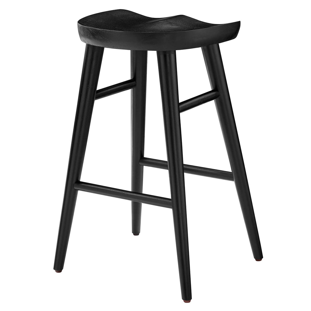 Saville Backless Wood Counter Stools Set of 2 in Black