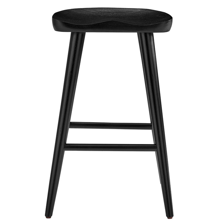 Saville Backless Wood Counter Stools Set of 2 in Black