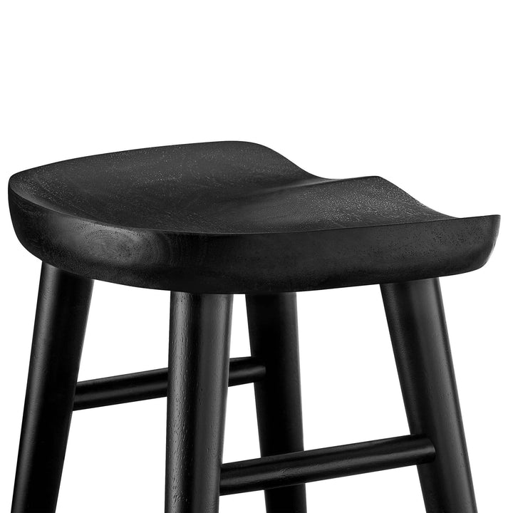 Saville Backless Wood Counter Stools Set of 2 in Black