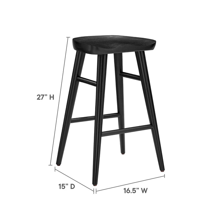 Saville Backless Wood Counter Stools Set of 2 in Black