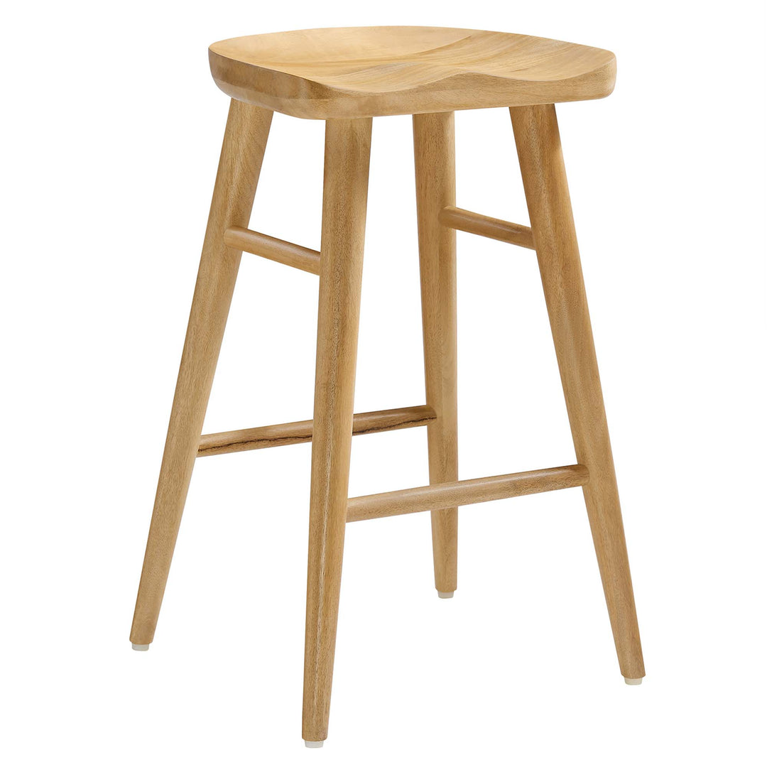 Saville Backless Wood Counter Stools Set of 2 in Oak