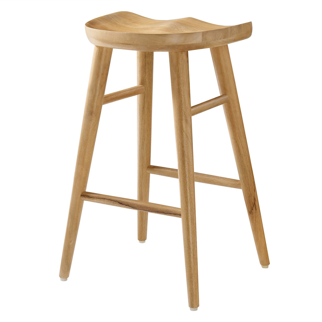 Saville Backless Wood Counter Stools Set of 2 in Oak