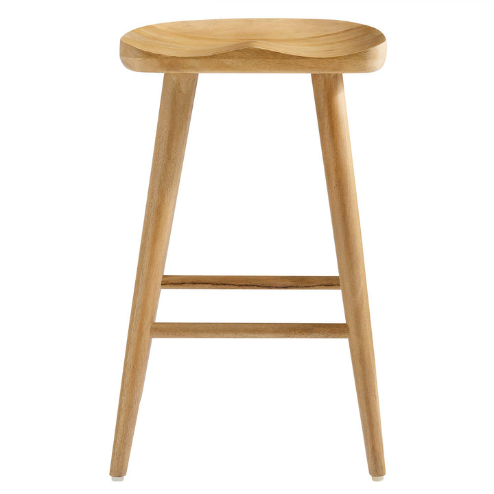 Saville Backless Wood Counter Stools Set of 2 in Oak