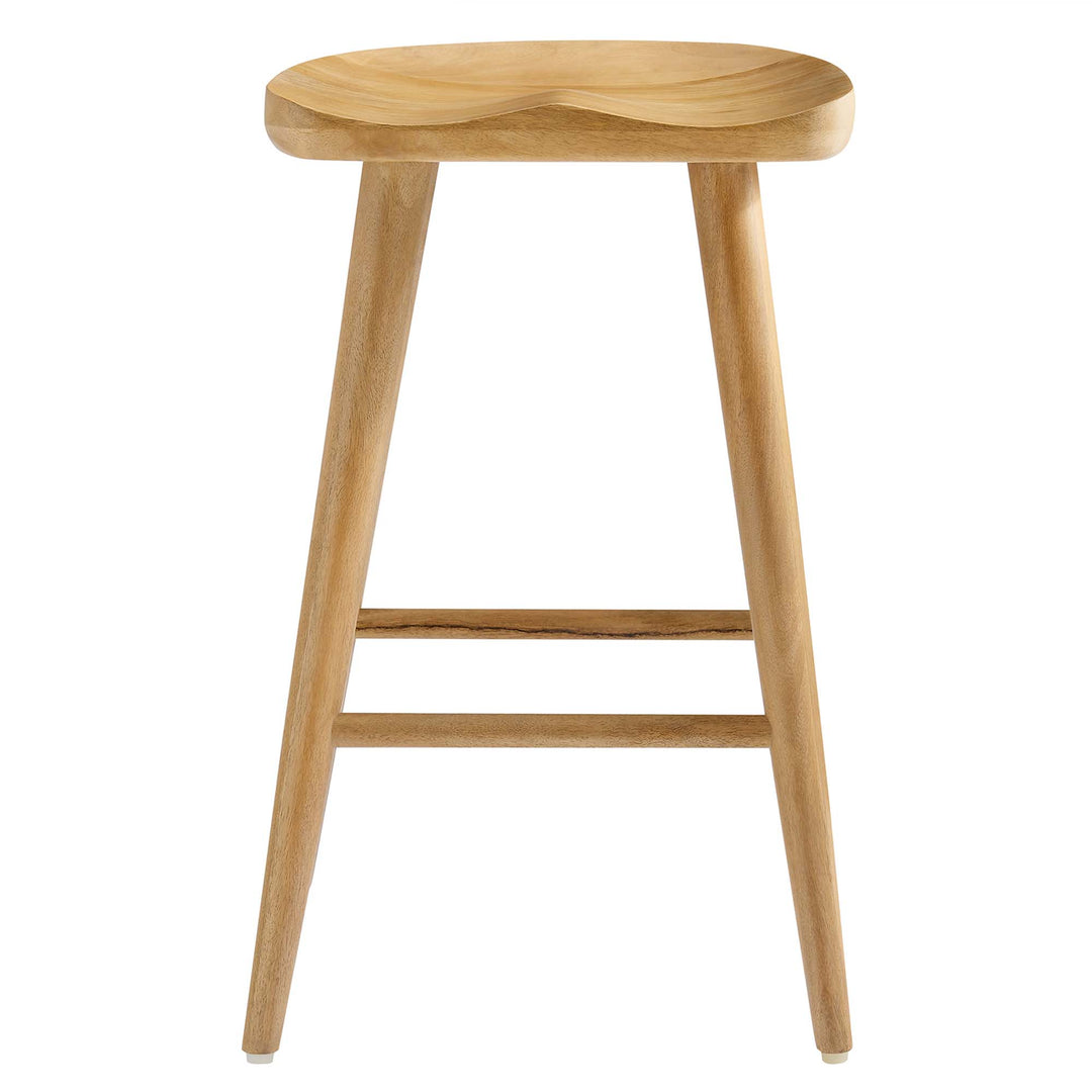Saville Backless Wood Counter Stools Set of 2 in Oak