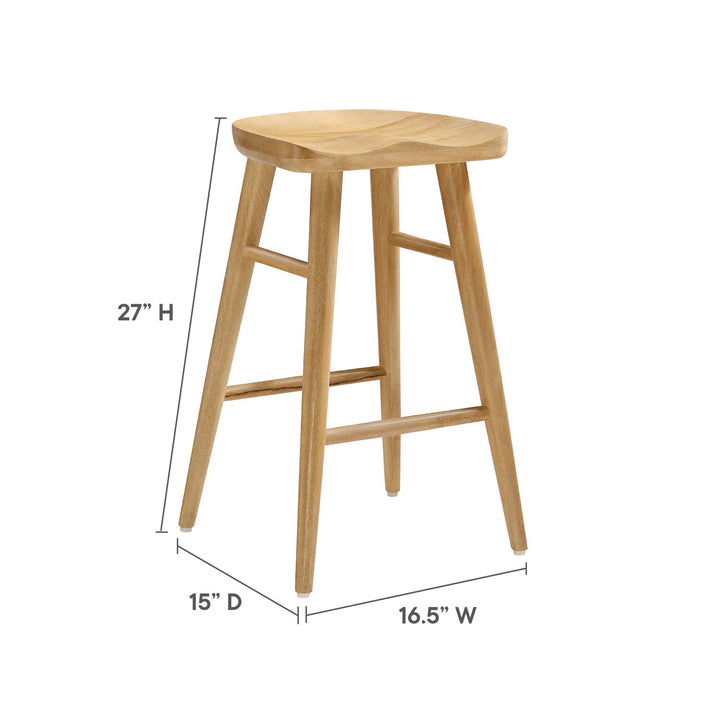 Saville Backless Wood Counter Stools Set of 2 in Oak