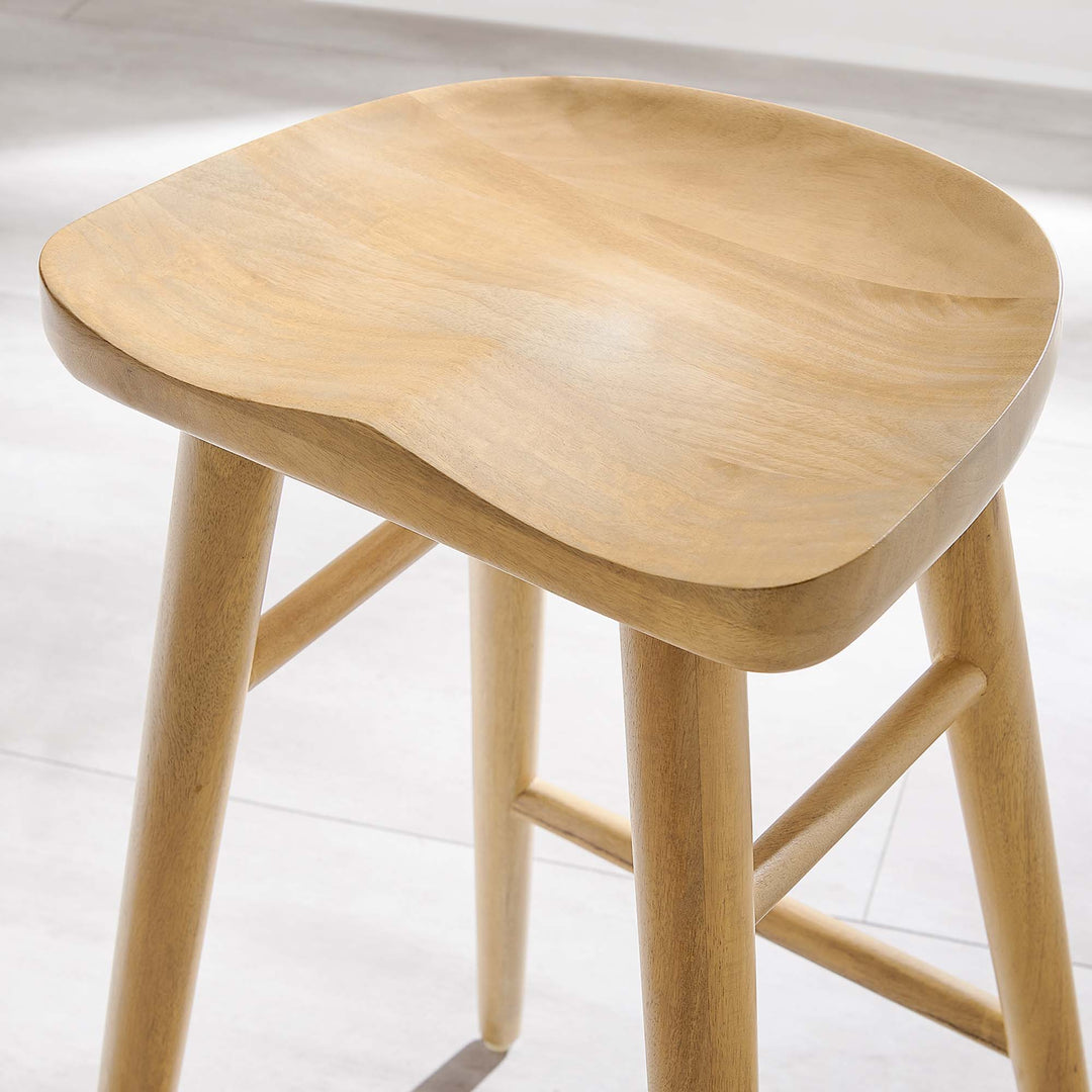 Saville Backless Wood Counter Stools Set of 2 in Oak