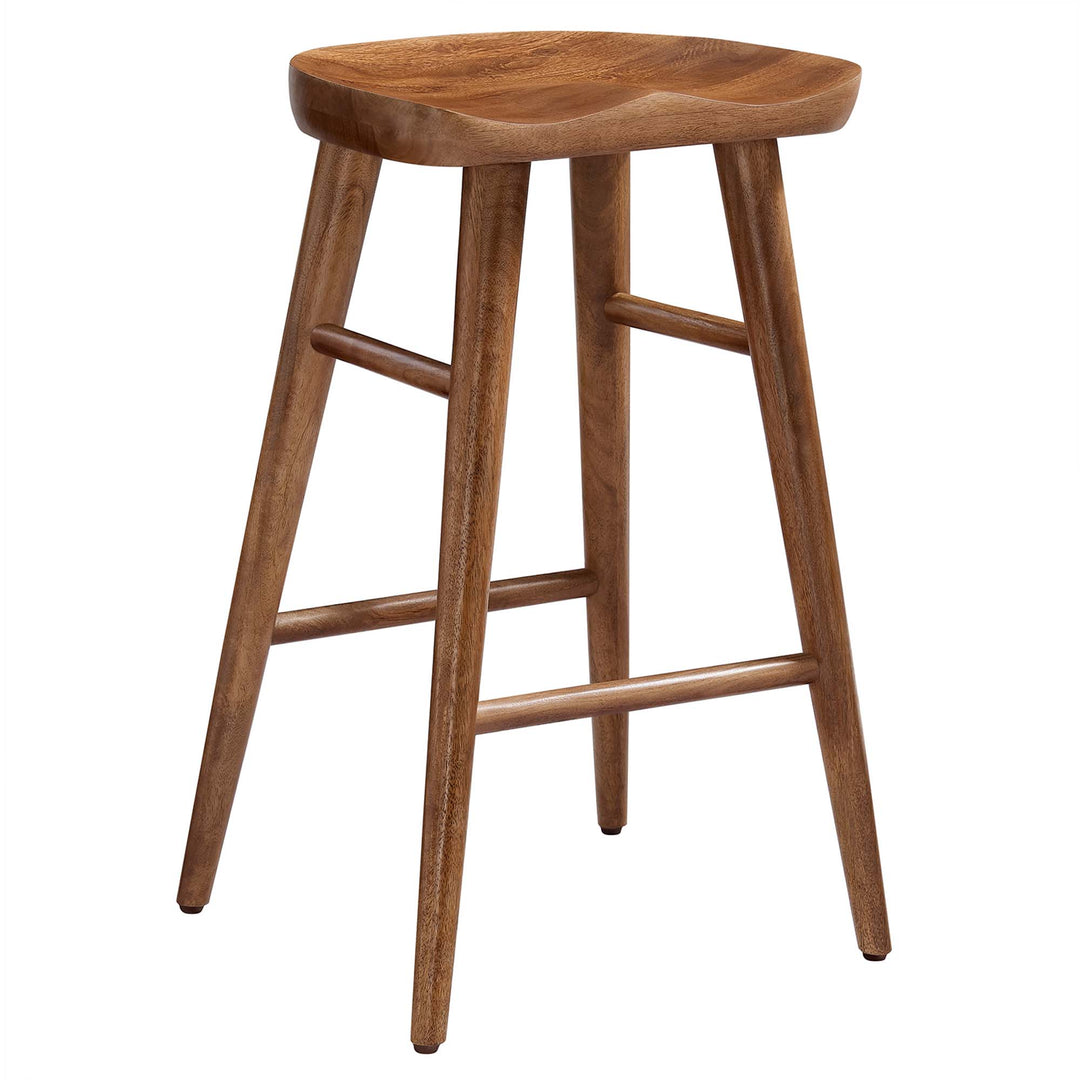 Saville Backless Wood Counter Stools Set of 2 in Walnut