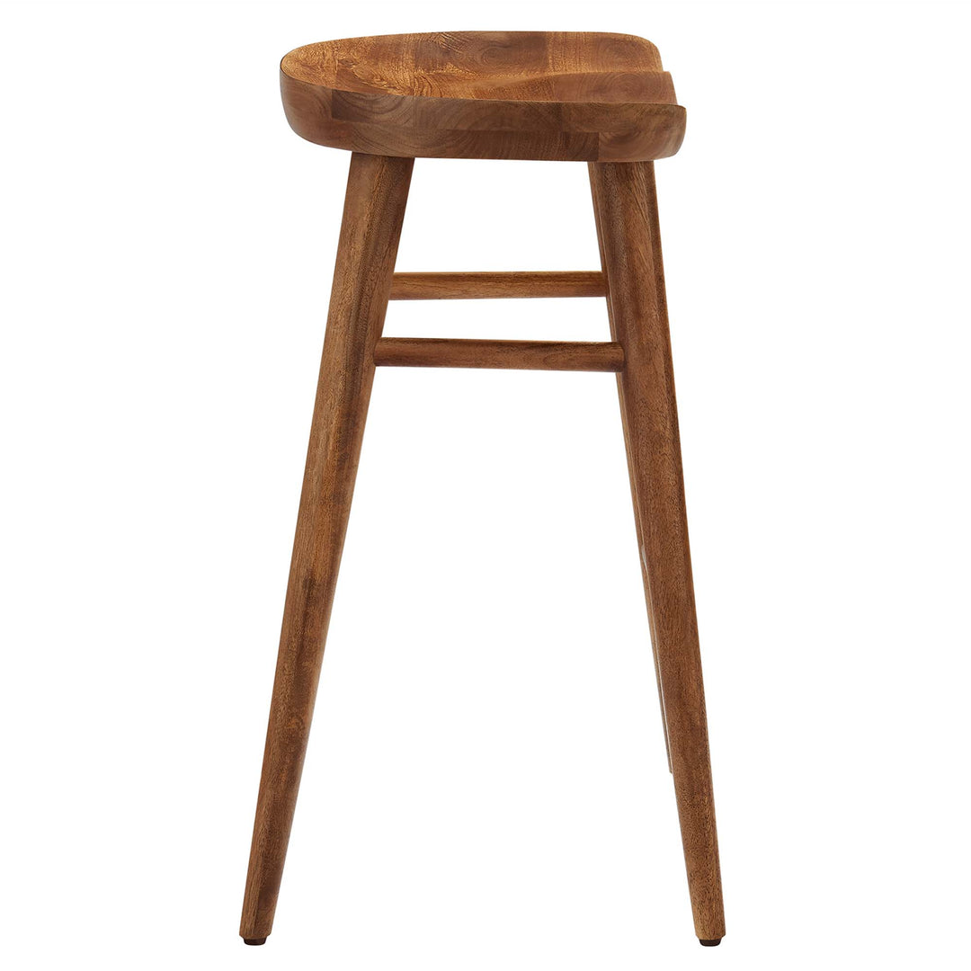 Saville Backless Wood Counter Stools Set of 2 in Walnut