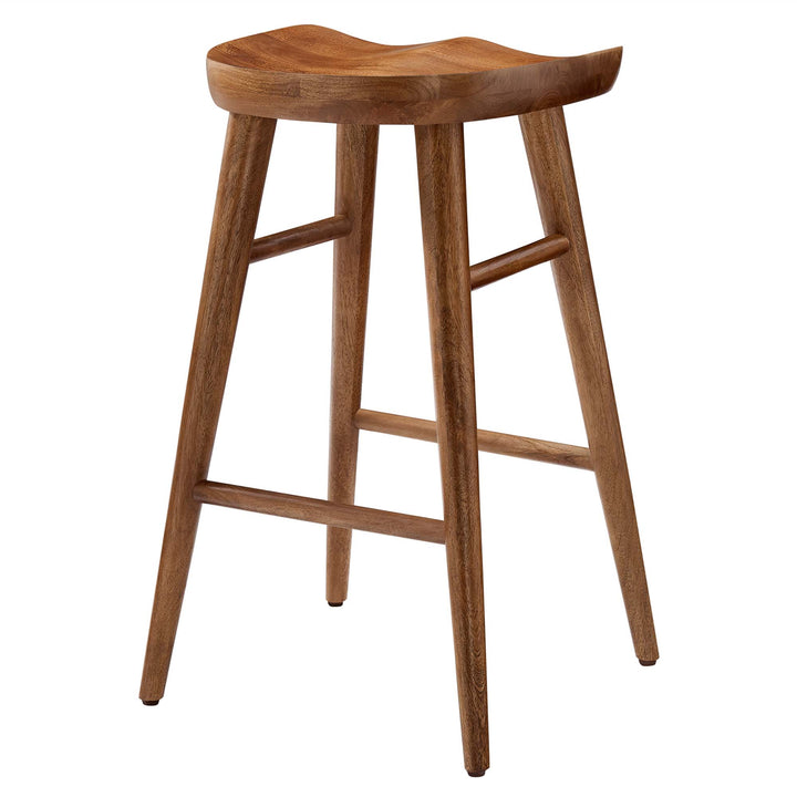 Saville Backless Wood Counter Stools Set of 2 in Walnut