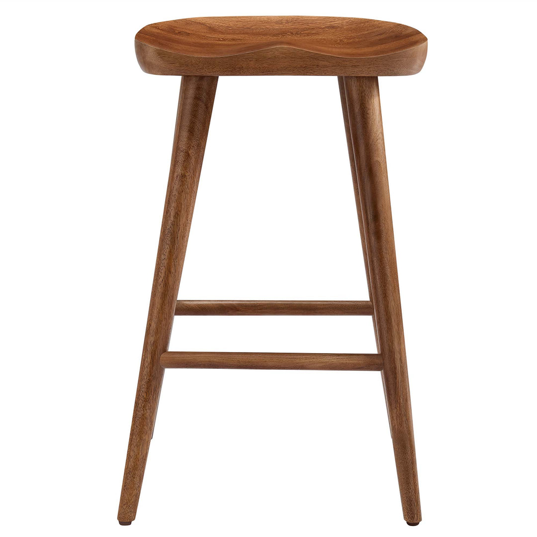 Saville Backless Wood Counter Stools Set of 2 in Walnut