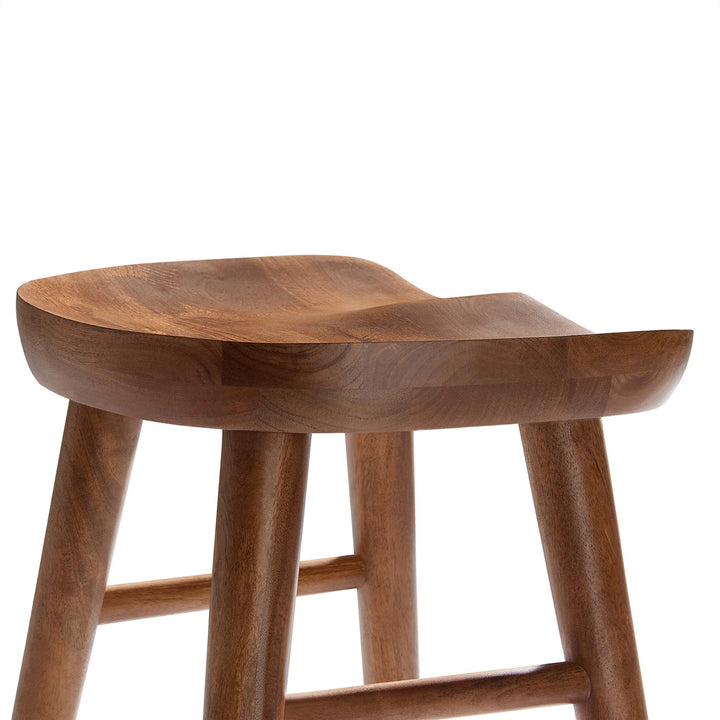 Saville Backless Wood Counter Stools Set of 2 in Walnut