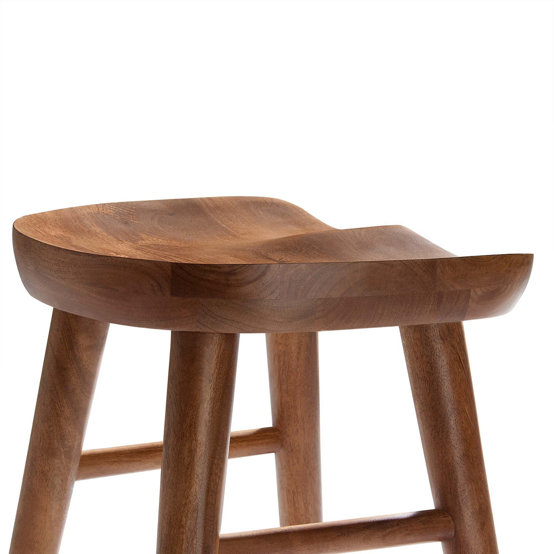 Saville Backless Wood Counter Stools Set of 2 in Walnut